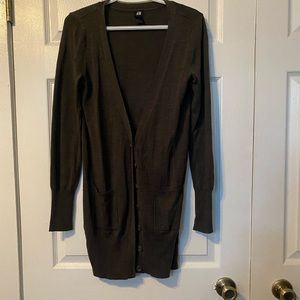 H&M long gray cardigan